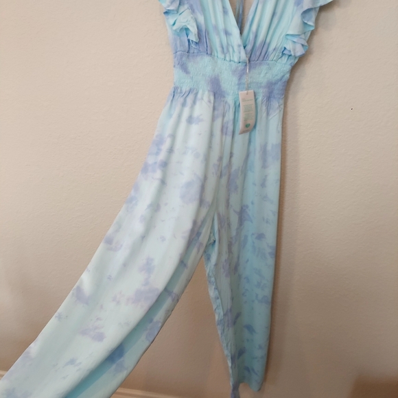 NWT Tiare Hawaii V Neck Blue & Lavender Tie Dye Beach Cover up Size 6 - Picture 16 of 17